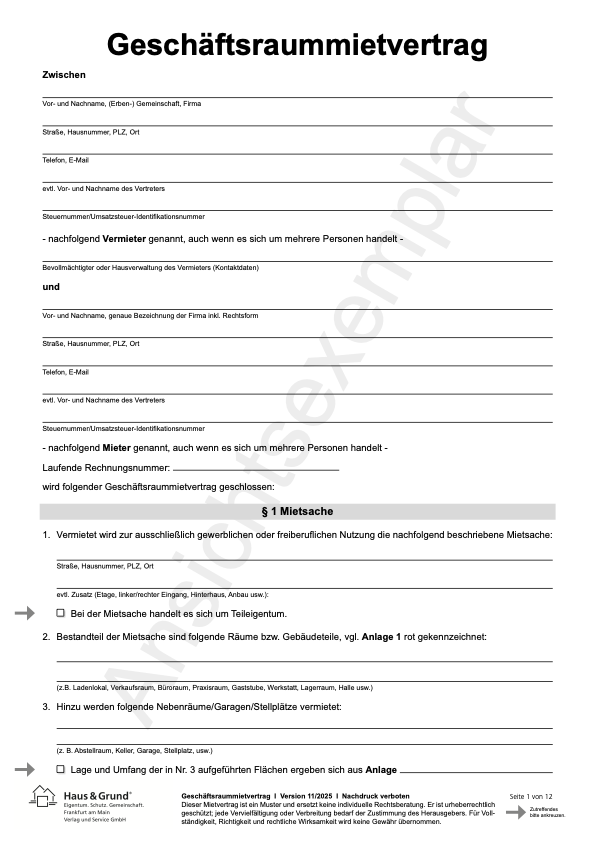 Geschäftsraummietvertrag